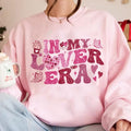 In My Lover Era Sweatshirt FAUX SEQUIN, Heart Valentine Shirt, Valentines Day Sweater, Retro Valentine Sweatshirt, Loved...