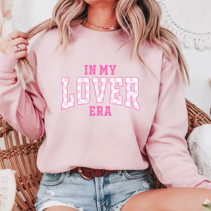 In My Lover Era Valentines Printed Sweatshirt, Lover Heart Sweatshirt, Valentines Comfort Colors T Shirt, Good Vibes Gift...