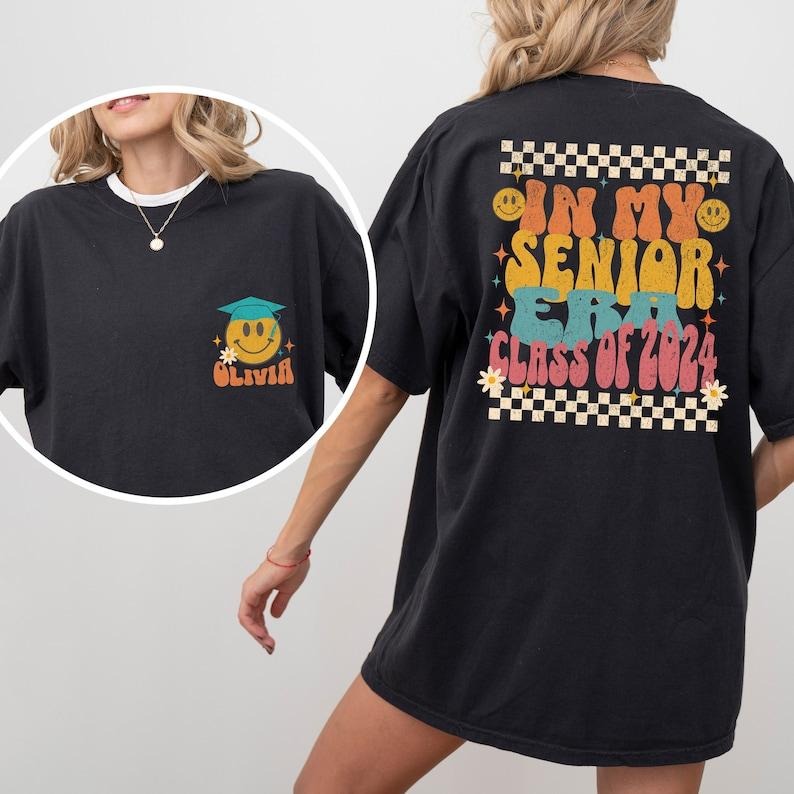 In My Senior Era Class of 2025 Shirt, Custom Senior 2025 Shirt, Retro Senior Class of 2025 Shirt, Senior 2K25 End of Year...