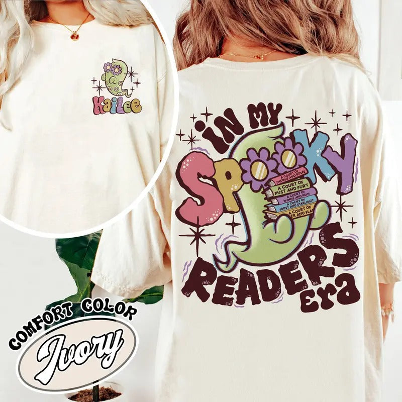 In My Spooky Readers Era Comfort Colors Shirt, Bookish Halloween Tee, Funny Reader Book Addict, Bookish Gift For Her,...