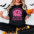 In October We Wear Pink Shirt, Breast Cancer Awareness Shirt, Breast Cancer Month, Halloween Cancer Support Shirt, Unisex...