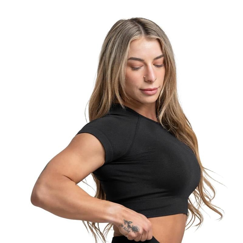Infinity Seamless Cropped Workout Tee Hoodie, Sweatshirt | ZylaModa.com