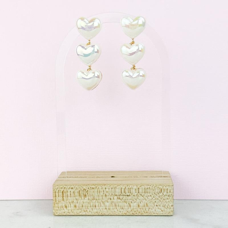 Iridescent Triple Heart Earrings *Final Sale* T-Shirts, Hoodie, Sweatshirt | ZylaModa.com