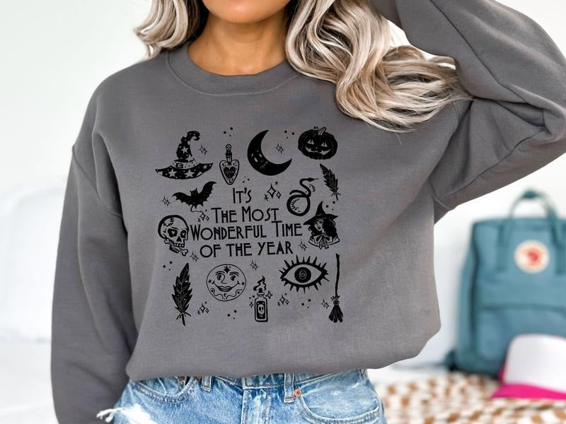 It is the Most Wonderful Time of the Year Sweatshirt in Charcoal Color T-Shirts, Hoodie | ZylaModa.com
