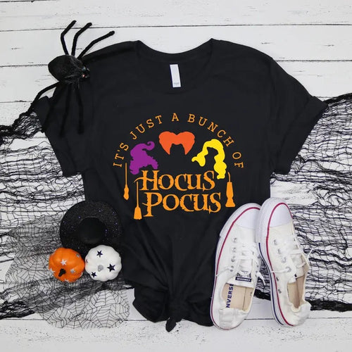 It's Just a Bunch of Hocus Pocus Shirt - Sanderson Sisters Tee - 2024 Halloween Shirts Hoodie, Sweatshirt | ZylaModa.com