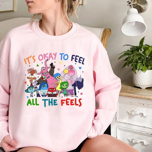 It's Okay To Feel All The Feels Sweatshirt Tshirt, Inside Out Shirt, Speech Therapy Shirt Hoodie | ZylaModa.com