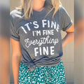 Its Fine, Im Fine, Everything Is Fine Soft Graphic Tee Hoodie, Sweatshirt | ZylaModa.com
