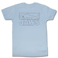 Jaws Mens S/S T-Shirt - Line Shark - Solid Light Blue Hoodie, Sweatshirt | ZylaModa.com