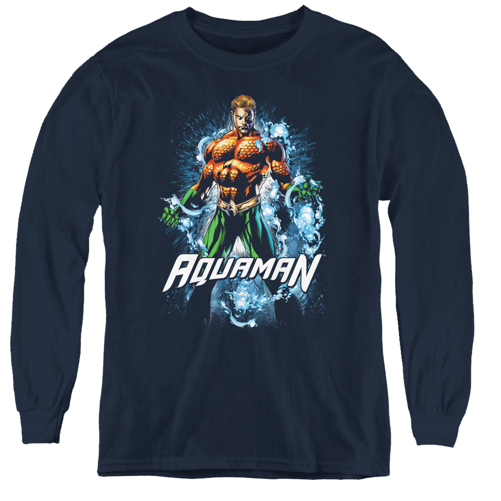 Aquaman Water Powers - Youth Long Sleeve T-Shirt Hoodie, Sweatshirt | ZylaModa.com