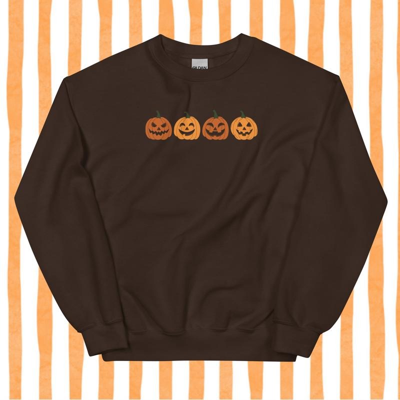 Jack O Lantern Pumpkin Halloween Crewneck - Unisex Apparel Relaxed Fit Printed In The USA Clothing Womenswear Casual...