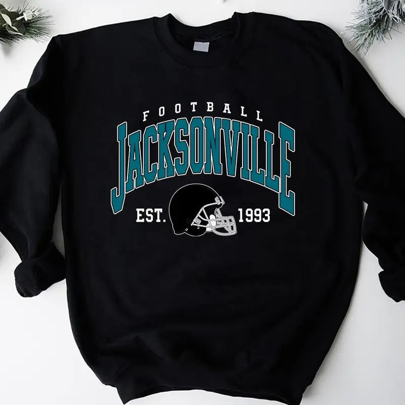 Jacksonville Football Vintage Style Crewneck Sweatshirt, Vintage Jacksonville Football Sweatshirt, Jacksonville Fans...