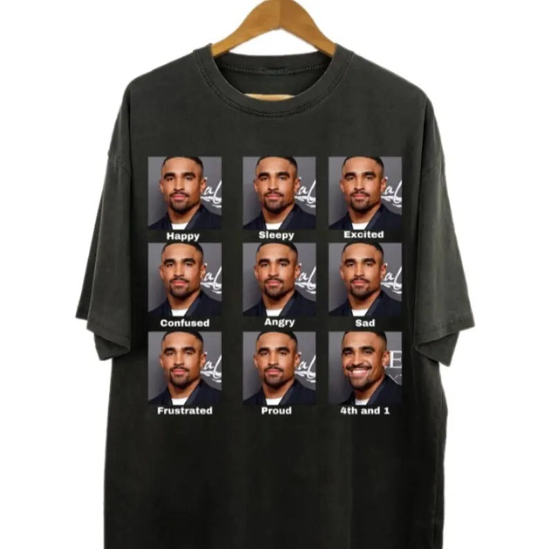 Jalen Hurts Funny Meme 4th And 1 Tush Push Shirt, Football Vintage T-Shirt, Game Day Shirt, Trendy Football Retro Shirt...