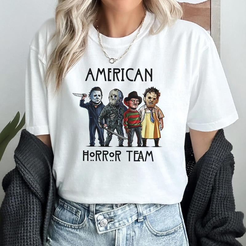 Jason Voorhees Michael Myers Freddy Krueger  American Horror Scary Spooky Horror T-Shirt Hoodie, Sweatshirt | ZylaModa.com