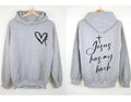 Jesus Has My Back Hoodie - Gray Cotton Reliable Hoodie with Heart Design and "Jesus Has My Back" Text for Men T-Shirts,...