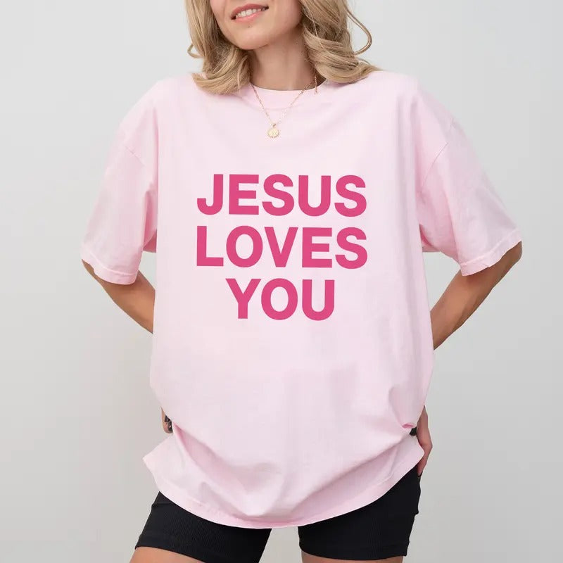 Jesus Loves You Comfort Colors Shirt, Bible Verse T-shirt, Positive Christian Shirt, Religious Unisex Clothing Hoodie,...