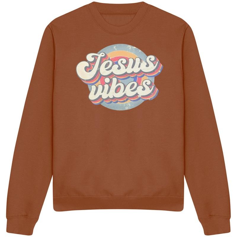 Jesus Vibes Retro Just Hoods Sweatshirt T-Shirts, Hoodie | ZylaModa.com