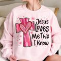 Jesus loves me this I know Sweatshirt, Valentine Heart , Christian Cross Sweatshirt, Bible verse Sweatshirt, Love like...