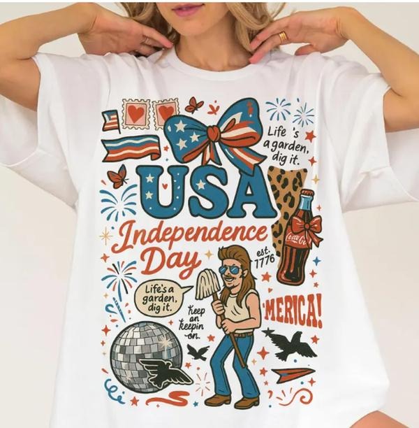Joe Dirt ,Girly Coquette Fourth of July Shirt , Red White and Blue,Merica ,Independence Day Hoodie, Sweatshirt | ZylaModa.com