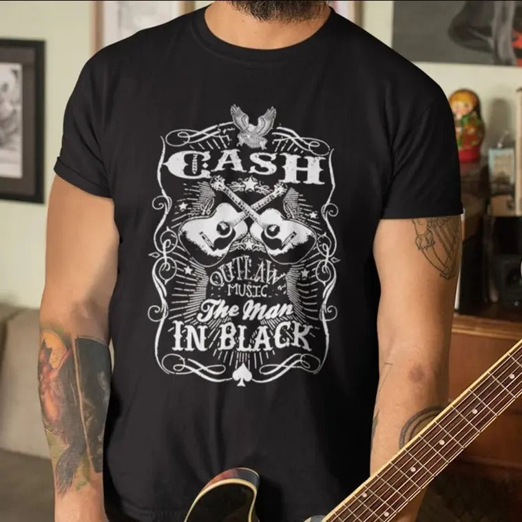 Johnny Cash T-Shirt, The Man in Black Shirt Hoodie, Sweatshirt | ZylaModa.com