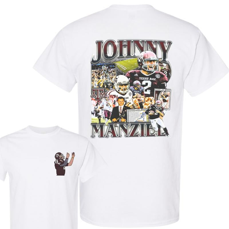 Johnny Manziel 2 Side Tee, Vintage 90s Graphic Style Johnny Manziel Double Side T-Shirt, Football T-Shirt, Sport T-Shirt,...