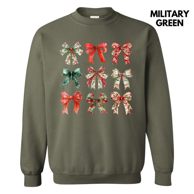 Jolly Christmas Bow Collage Sweatshirt 'NLB' T-Shirts, Hoodie | ZylaModa.com
