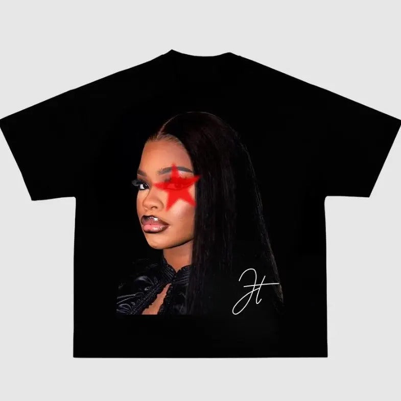 Jt Big Face Red Star Pink Graphic Tee Hoodie, Sweatshirt | ZylaModa.com