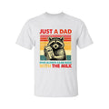 Just A Dad With The Milk Shirt, Fathers Day T-Shirt, Graphic Tees, Regular Fit Graphic Sleeveless Crew Neck Top for...