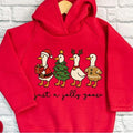 Just a Jolly Goose Hoodie or T-Shirt, Cute Silly Santa Goose Top, Funny Christmas Goose Graphic Tee, Holiday Gingerbread...