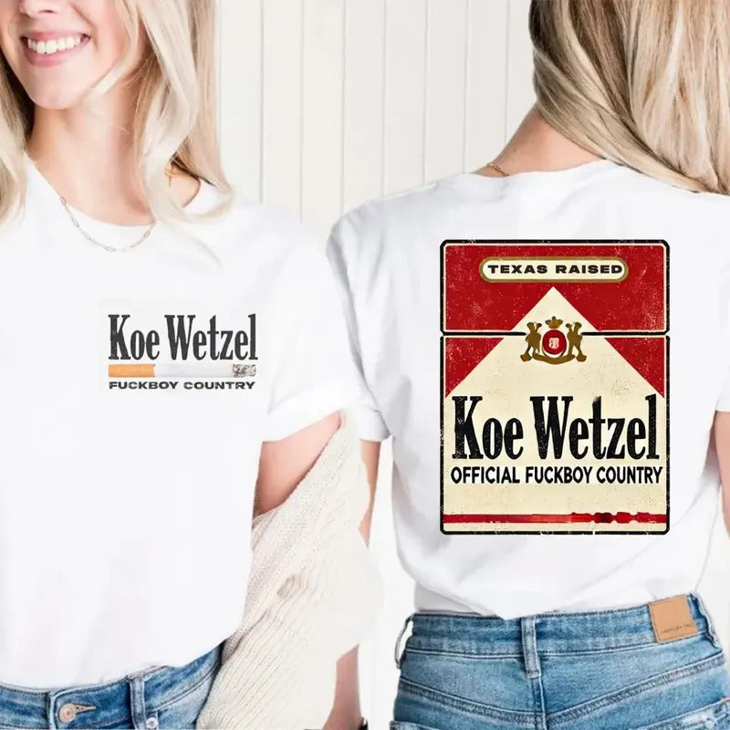K0e Wetzel Boy Country 2 Sides Tee, Fan Merch, Concert Outfit, Country Fans Top, Unisex Short Sleeve Tee Shirt, Casual...