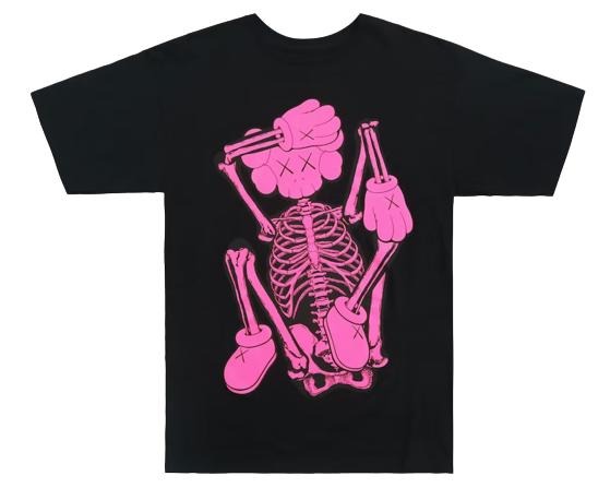 KAWS Skeleton New Fiction T-Shirt Pink 2021 (KAWS-SS02) Men's Size S-XXL Hoodie, Sweatshirt | ZylaModa.com