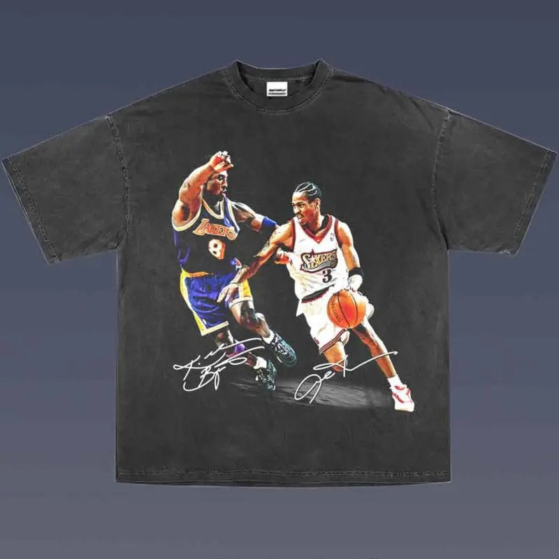 KOBE VS IVERSON 2.12 VINTAGE TEE | MEN'S GRAPHIC T-SHIRT SWEATSHIRT HOODIE | GIFT FOR FAN | ZylaModa.com