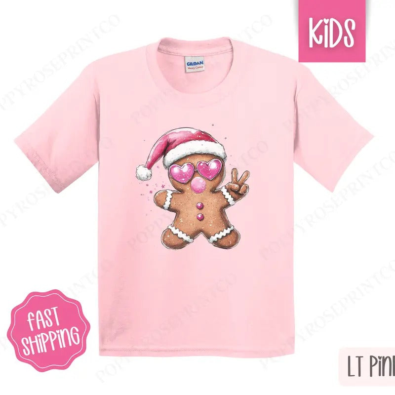Kids Christmas Shirt - Gingerbread Bubble Tshirt - Youth Holiday Tee Gildan, 100% Cotton Hoodie, Sweatshirt | ZylaModa.com
