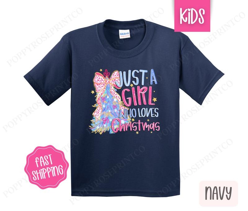 Kids Christmas Shirt - Just A Girl Who Loves Christmas Children's Tshirt