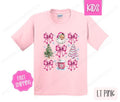 Kids Christmas Shirt - Pink Coquette Santa Children's Tshirt - Youth Holiday Tee Gildan Hoodie, Sweatshirt | ZylaModa.com