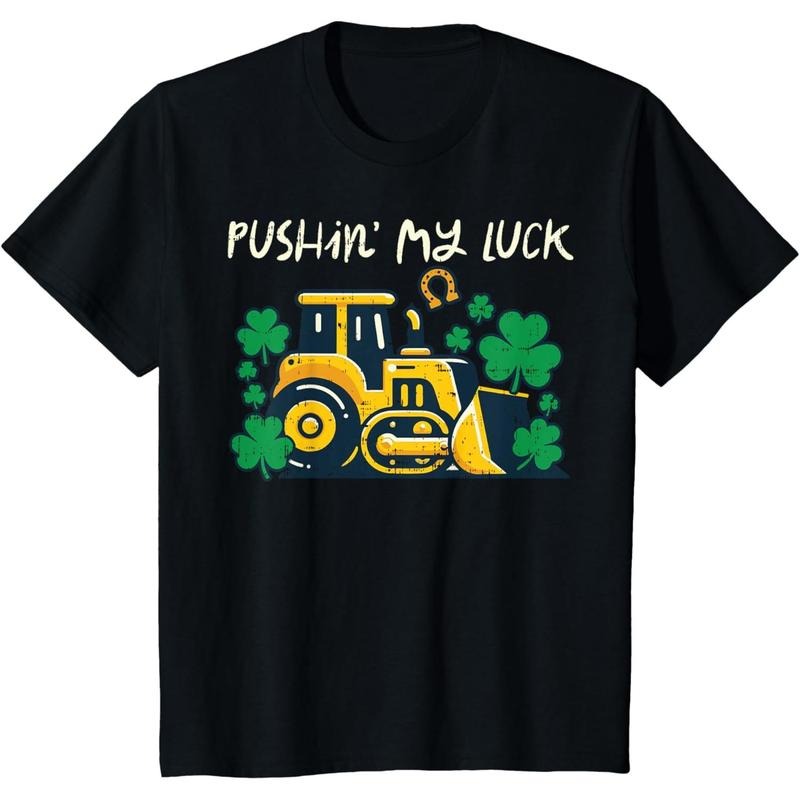 Kids St Patricks Day Bulldozer Saint Paddys Construction Boys Kid T-Shirt made in USA Hoodie, Sweatshirt | ZylaModa.com