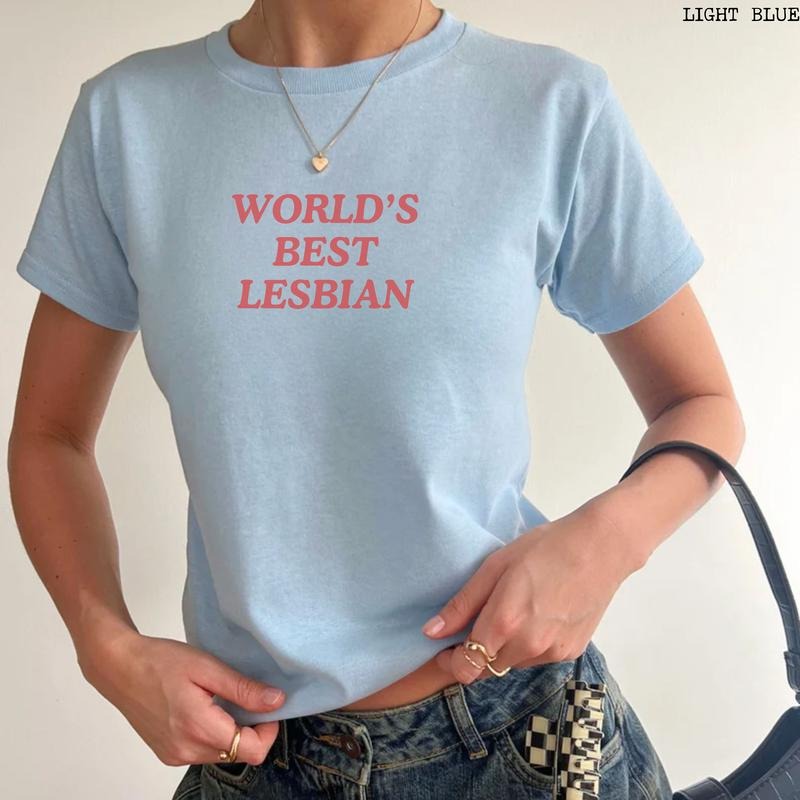 LGBT T Shirt Hoodie SweaterWorld's Best Lesbian Y2k Baby Tee Cute Shirts Funny Gay Pride Shirts Queer Tshirt Unisex LGBTQ...