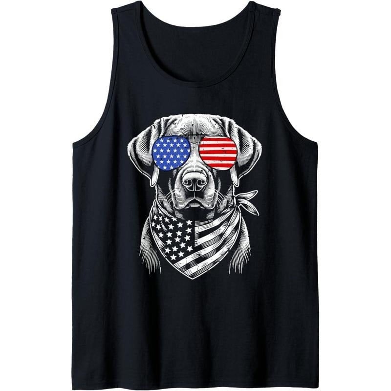 Labrador Retriever Patriotic 4th of July American US Flag Tank Top Made in USA T-Shirts, Hoodie, Sweatshirt | ZylaModa.com