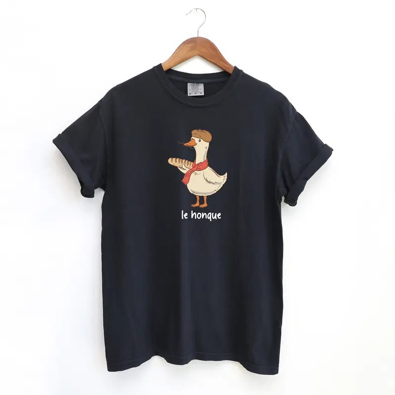 Le Honque Goose Tshirt, Funny Silly Goose Comfort Colors Shirt, French Goose Shirt Fit Top Hoodie, Sweatshirt | ZylaModa.com