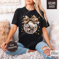 Leopard Disco Bow Shirt Gildan, New Year's 2025 Women's Tee,  NYE Women's Tshirt Plus Sizes Hoodie, Sweatshirt | ZylaModa.com