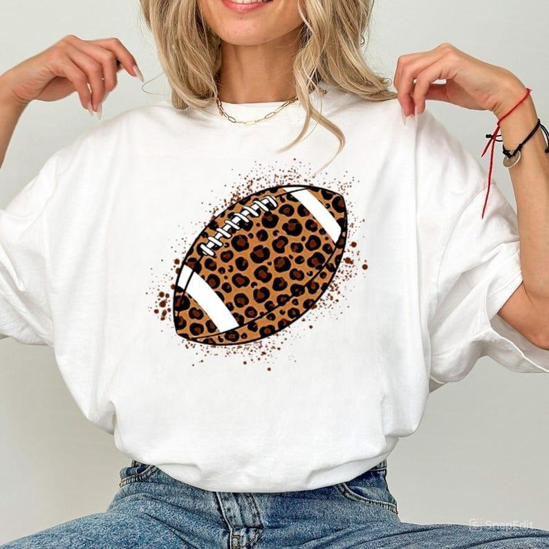 Leopard Football Shirt, College Football Tee Crewneck Top Hoodie, Sweatshirt | ZylaModa.com