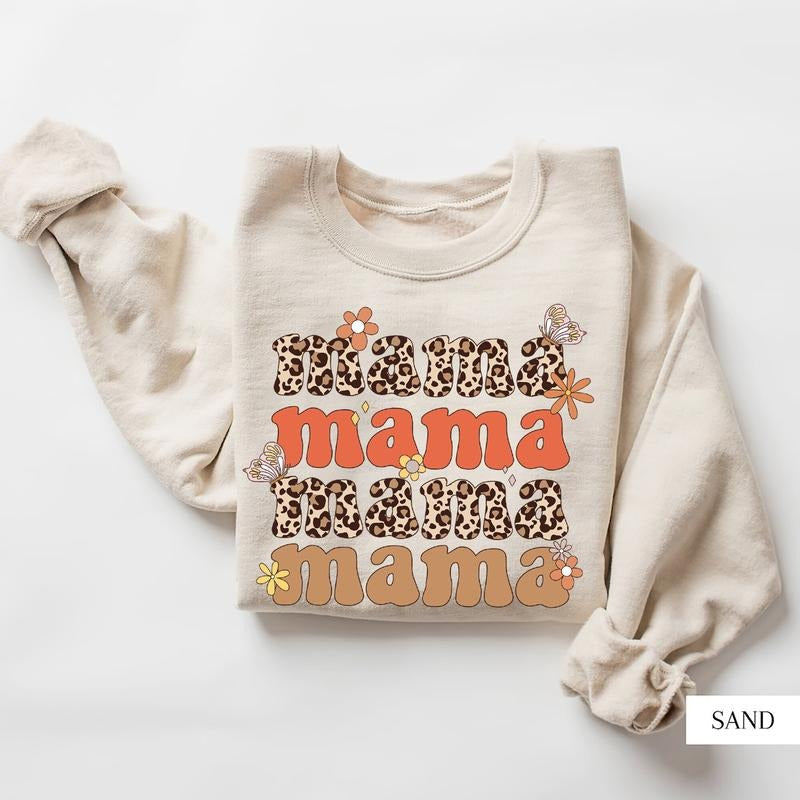 Leopard Mama Shirt, Varsity Mama Tshirt,  Mama Mothers Day Gift, New Mom Gift, Mom Life Shirt, Cute Mom Tshirt Hoodie,...