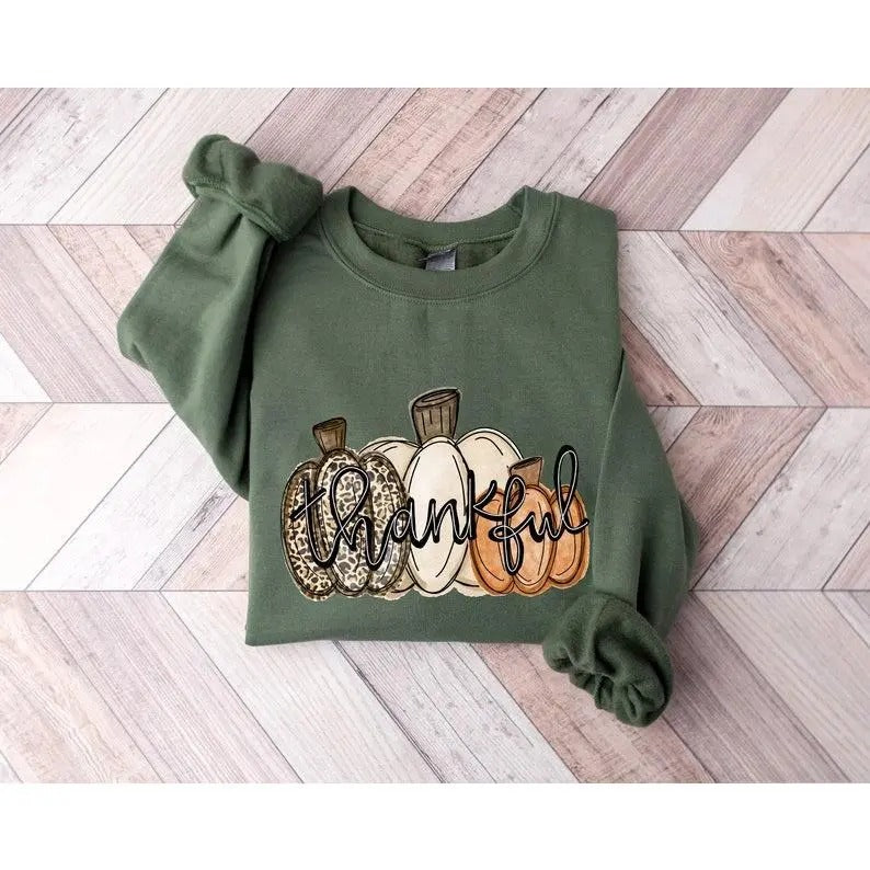 Leopard Pumpkin Sweatshirt,Pumpkin Season Sweater,Thanksgiving Tshirt,Halloween Shirt,Fall Apparel,Autumn...