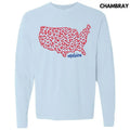 Leopard United States Puff Long Sleeve Comfort Colors T-Shirt Hoodie, Sweatshirt | ZylaModa.com