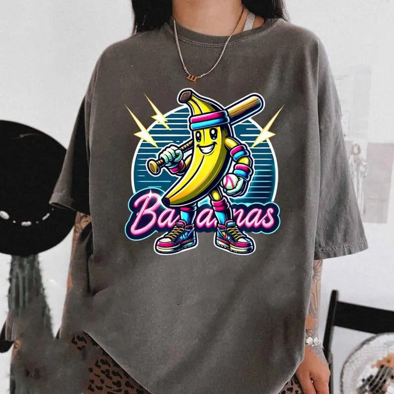 Let's Go Bananas Baseball T-Shirt, Sports Team Mascot Funny Banana Playing Baseball T-Shirt, Mother's Day Gift Hoodie,...