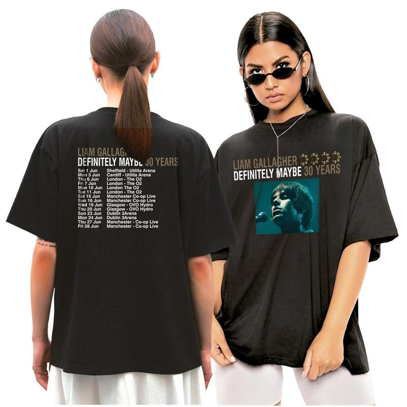 Liam Gallagher T shirt Definitely Maybe 2024 Tour tshirt Hoodie, Sweatshirt | ZylaModa.com