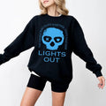 Lights Out Shirt Sweatshirt, Hoodie, Blue Skull Navessa Allen Book Sweater | ZylaModa.com
