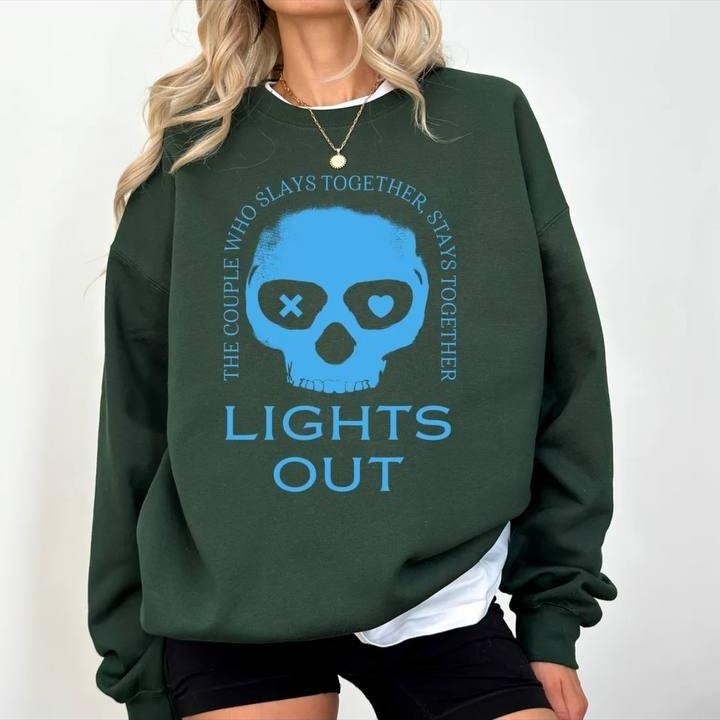 Lights Out Sweatshirt, Blu Skull Navessa Allen Book Sweat T-Shirts, Hoodie | ZylaModa.com