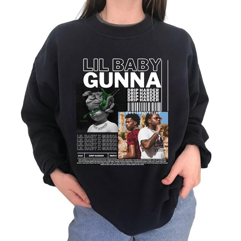 Limited LIL BABY x GUNNA Graphic Sweater Hoodie Tee Sweatshirt | ZylaModa.com