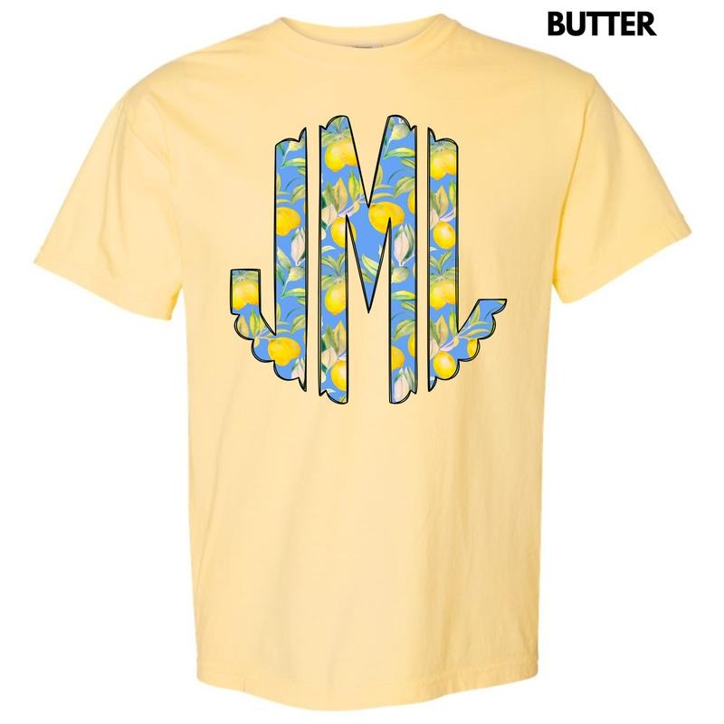 Lively Lemons Monogram Comfort Colors T-Shirt 'NLB' Hoodie, Sweatshirt | ZylaModa.com