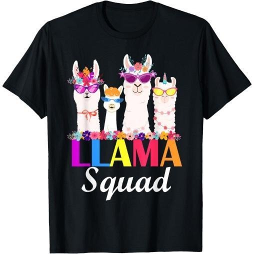Llama Squad Funny Cute Llama Matching T-Shirt Made in USA Hoodie, Sweatshirt | ZylaModa.com